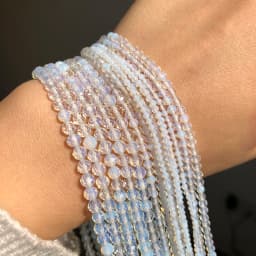 Natural Faceted White Opal Stone Beads 2/3/4mm Round Loose Rondelle Accessories Beads For Jewelry Making Diy Bracelets Necklaces