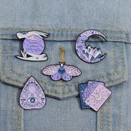 Purple Witch Magic Bottle Enamel Pin Cartoon Dream Love Potion Brooch Shirt Clothes Lapel Badge Accessories Animal Butterfly Pin