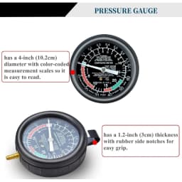 Fuel Pump and Vacuum Tester Gauge, Carburetor Pressure Tester Automotive Vacuum Gauge - Carburetor Pressure Diagnostics