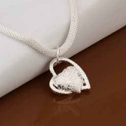 925 Sterling Silver Necklace Gorgeous Charm Fashion Heart Wedding Lady Love for Women Noble Luxury 18 Inches 45cm Jewelry