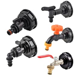 S60 Coarse Thread IBC Tank Tap Elbow PE Pipe Connector X 16mm 1/2'' 3/4'' Water Coupling Garden Hose Faucet Connector