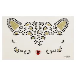 Cute Cat 3D Acrylic Rhinestone Face Sticker Masquerade Party Face Makeup Decoration Temporary Tattoo Face Painting Decals