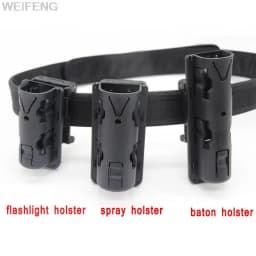 Baton Holster Spray Pouch Holder Flashlight Pouch Quick Release Police Self Defense Case 360 Degree Rotation Belt Clip