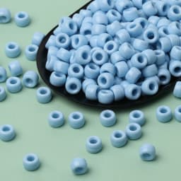 100pcs Blue Color 6x9mm Pony Beads Acrylic Loose Beads Diy Craft Jewelry Bracelets Making Hair Supplies