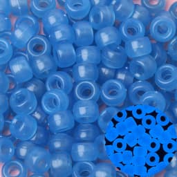 100pcs Blue Color 6x9mm Pony Beads Acrylic Loose Beads Diy Craft Jewelry Bracelets Making Hair Supplies