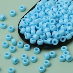 100pcs Blue Color 6x9mm Pony Beads Acrylic Loose Beads Diy Craft Jewelry Bracelets Making Hair Supplies