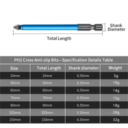 Non-slip Wear-resistant Screwdriver Set Strong Magnetic High Hardness Super Long Cross Electric Batch Electric Drill