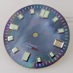 29mm Black White Mother of Pearl Watch Dial Face Date Window Green Luminous Fit NH35 NH35A NH36 Automatic Movement