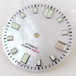 29mm Black White Mother of Pearl Watch Dial Face Date Window Green Luminous Fit NH35 NH35A NH36 Automatic Movement