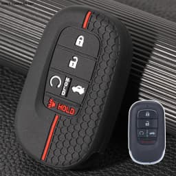 For Honda Civic Accord Passport Pilot CRV 2021 2022 2023 Silicone 5 Button Car Key Ring Chain Case Cover Holder Protector Shell