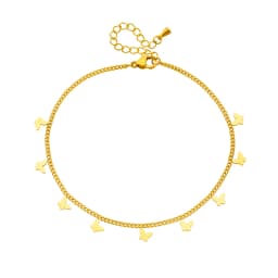 DIEYURO 316L Stainless Steel Gold Color Butterfly Anklets For Women Girl New Trend Leg Chain Non-fading Jewelry Gift Party
