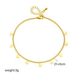 DIEYURO 316L Stainless Steel Gold Color Butterfly Anklets For Women Girl New Trend Leg Chain Non-fading Jewelry Gift Party