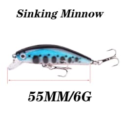 1Pcs 5.5cm 6g Fishing Lures Quality Minnow Lure 3D Eyes Plastic Artificial Hard Bait Pesca Jig Sink Slowly Wobblers Crankbait