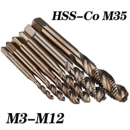 Cobalt Screw Thread Tap Drill Bits M35 HSS-CO Spiral Flute Metric M3-M12 Machine Tap Right Hand For Stainless Steel Metal