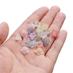 50Pcs Gradient Flower Acrylic Beads Bellflower Spacer Beads Caps for DIY Charms Bracelets Jewelry Making Findings Accessories