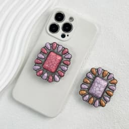 Luxury Socket Tok Phone Grip Retro Turquoise Phone Stand Unique Charm Foldable Grip Fashion Phone Support Desk Stand