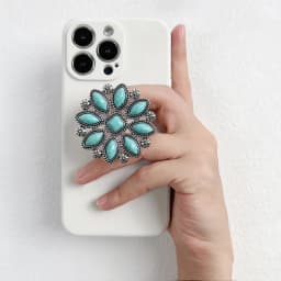 Luxury Socket Tok Phone Grip Retro Turquoise Phone Stand Unique Charm Foldable Grip Fashion Phone Support Desk Stand