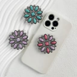 Luxury Socket Tok Phone Grip Retro Turquoise Phone Stand Unique Charm Foldable Grip Fashion Phone Support Desk Stand