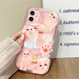 Curly Cat Fundas for Samsung S24 Ultra S23 Plus FE Galaxy A55 A54 A35 A53 A31 A03 A34 A53 A52 A32 A14 A15 A25 A24 A23 A04 Case