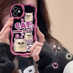 Curly Cat Fundas for Samsung S24 Ultra S23 Plus FE Galaxy A55 A54 A35 A53 A31 A03 A34 A53 A52 A32 A14 A15 A25 A24 A23 A04 Case