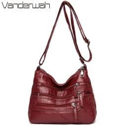 Multiple pockets Soft Leather Hand Bags For Women Luxury Handbags Women Bags Designer Shoulder Crossbody Bags