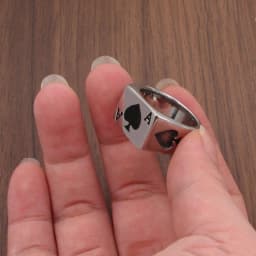 Punk Size 6-14# Silver Color Black Ace of Spades Ring  316L Stainless Steel Classic Poker Heart Letter A Rings