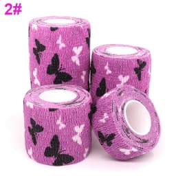 Sports Printed Elastic Adhesive Bandage Athletic Tape Colorful Self Wrap Tape for Tattoo Finger Joint Decoration Pet First Aid