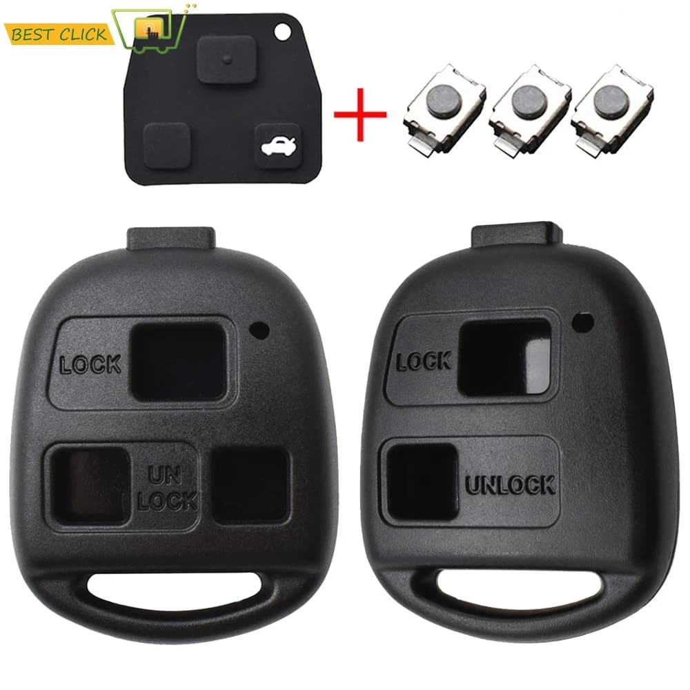 2 3 Button Switch Remote Car Key Shell Case Cover Pad For Toyota RAV4 Prado Corolla Land Cruiser Previa Tarago Pixis Rush Celica