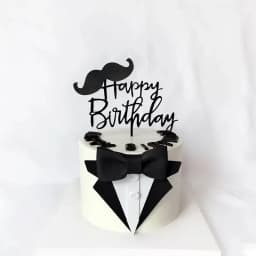 Eva Suit Bow Tie Happy Fathers Day Cake Topper Father Birthday Dad Decoration Baking Decorating Tools Party Favors