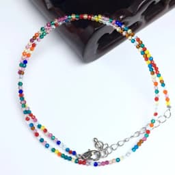 Natural Stone Lapis Lazuli Olivine Tourmaline 2mm Round Section Mini Necklaces Bracelet Are Suitable for Men and Women Gifts
