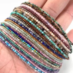Natural Stone Lapis Lazuli Olivine Tourmaline 2mm Round Section Mini Necklaces Bracelet Are Suitable for Men and Women Gifts