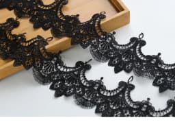 Width:8.1cm (3.24") Fashion Flower Polyester Silk Lace Embroidery Laces Fabric Clothing Decoration Accessories(SS-2120)