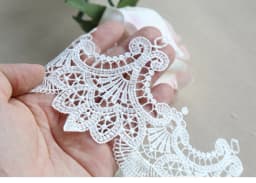 Width:8.1cm (3.24") Fashion Flower Polyester Silk Lace Embroidery Laces Fabric Clothing Decoration Accessories(SS-2120)