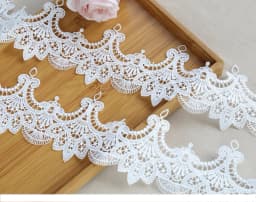 Width:8.1cm (3.24") Fashion Flower Polyester Silk Lace Embroidery Laces Fabric Clothing Decoration Accessories(SS-2120)