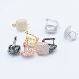 New DIY Earrings Clasps Hooks for Woman Handmade Jewelry Making Accessories Gold Color Brass Zircon Earrings Hook