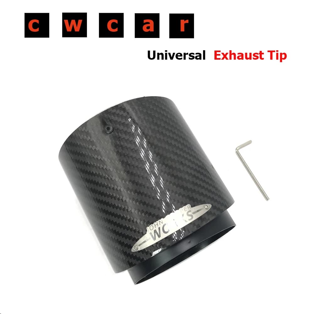 Black Chrome and Carbon Fiber Muffler Tip Fit for Mini Cooper Exhaust Tip R55 R56 R57 R58 R59 R60 R61 F54 F55 F56 F57 F60