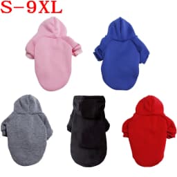 Solid Dog Jacket Coat Hoodies Sweatshirt pet Clothes for Samll Medium Large Dogs Labrador French Bulldog Yorkshire Outfit S-9XL