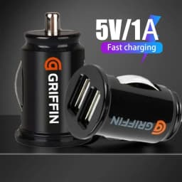 1pcs Dual USB Car Charger 1A Fast Charing 2 Port 5V Cigarette Socket Lighter Car USB-C Charger For iPhone 12 Power Adapter
