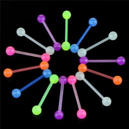 10/20PC Plastic Tongue Piercing Mix Color Luminous Barbell Bars Piercing Tongue Rings Fashion Sex Body Jewelry for Women Jewelry