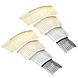 6pcs 10/15/20/30 Teeth DIY Metal Hair Comb Claw Hairpins Black/Rhodium For Wedding Jewelry Making Findings Components Comb