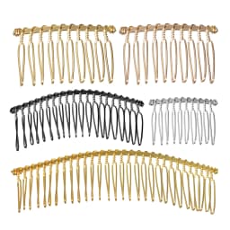 6pcs 10/15/20/30 Teeth DIY Metal Hair Comb Claw Hairpins Black/Rhodium For Wedding Jewelry Making Findings Components Comb