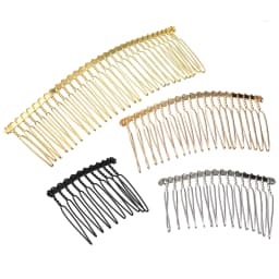 6pcs 10/15/20/30 Teeth DIY Metal Hair Comb Claw Hairpins Black/Rhodium For Wedding Jewelry Making Findings Components Comb