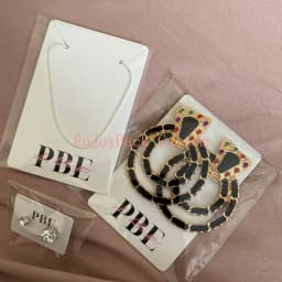 100Pieces Customize Personalize Logo Print Paper Jewelry Thank You Necklace Earring Holder Cards Packing Display Stand Wholesale
