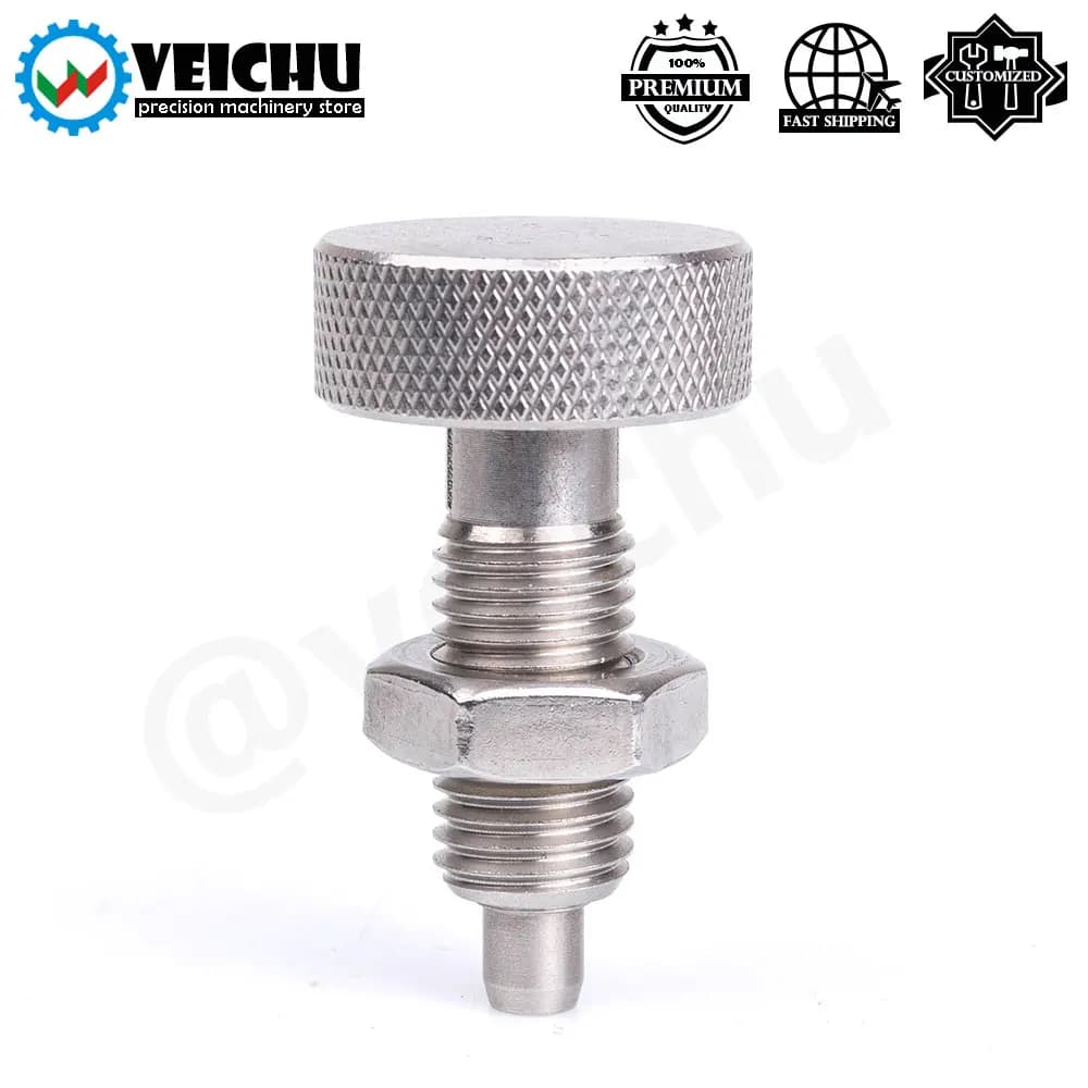 VCN230-BN M6/8/10/12/16 All Stainless Steel Spring Screw Bolts Knurled Knob Index Plungers