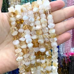 Wholesale 100% Natural Amethysts Lemon Citrines Prehnite Mix Wheel Faceted Stone Beads For Jewelry Making DIY Bracelet 6-11MM