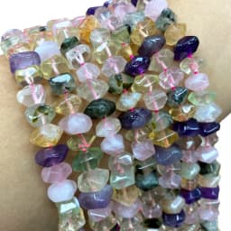 Wholesale 100% Natural Amethysts Lemon Citrines Prehnite Mix Wheel Faceted Stone Beads For Jewelry Making DIY Bracelet 6-11MM