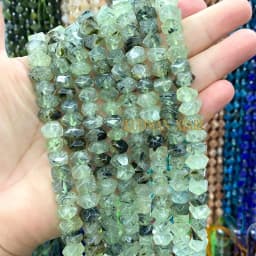 Wholesale 100% Natural Amethysts Lemon Citrines Prehnite Mix Wheel Faceted Stone Beads For Jewelry Making DIY Bracelet 6-11MM
