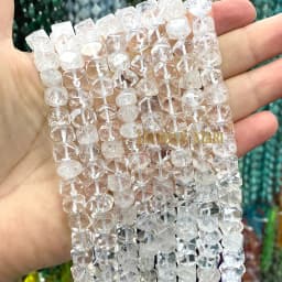 Wholesale 100% Natural Amethysts Lemon Citrines Prehnite Mix Wheel Faceted Stone Beads For Jewelry Making DIY Bracelet 6-11MM