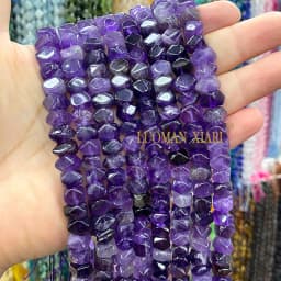 Wholesale 100% Natural Amethysts Lemon Citrines Prehnite Mix Wheel Faceted Stone Beads For Jewelry Making DIY Bracelet 6-11MM