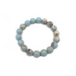 Natural Stone Light Blue Streche Pulserase Bijoux Bracelet Elastic Women Fashion Jewelry Round Loose Beads Created Charms